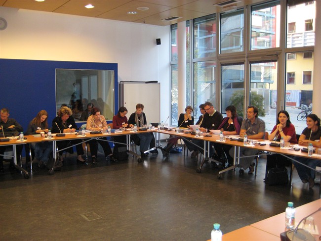 The participants working hard